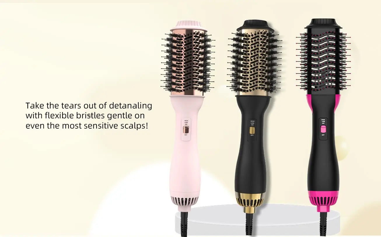 LISAPRO One-Step Hot Air Brush&Volumizer PLUS 2.0 Hair Dryer and Hair Styler New Black Golden Hair Curler Brush
