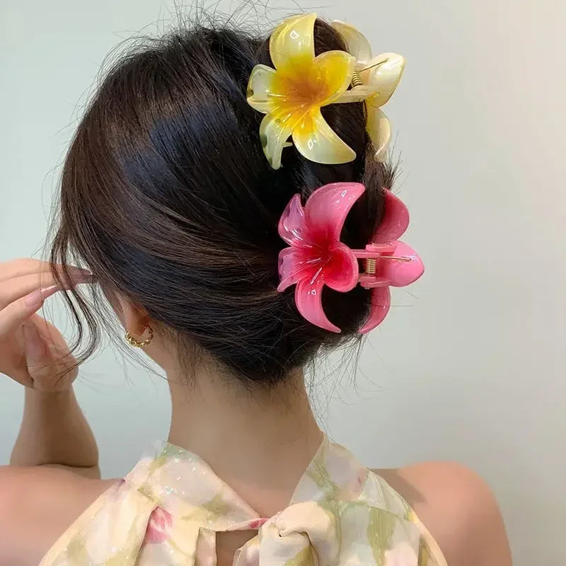 NewFlower Shape Hair Claw Clips for Women Girls Barrette Crab Claw Clip Ponytail Hairpins Bath Beach Headwear Hair Accessories