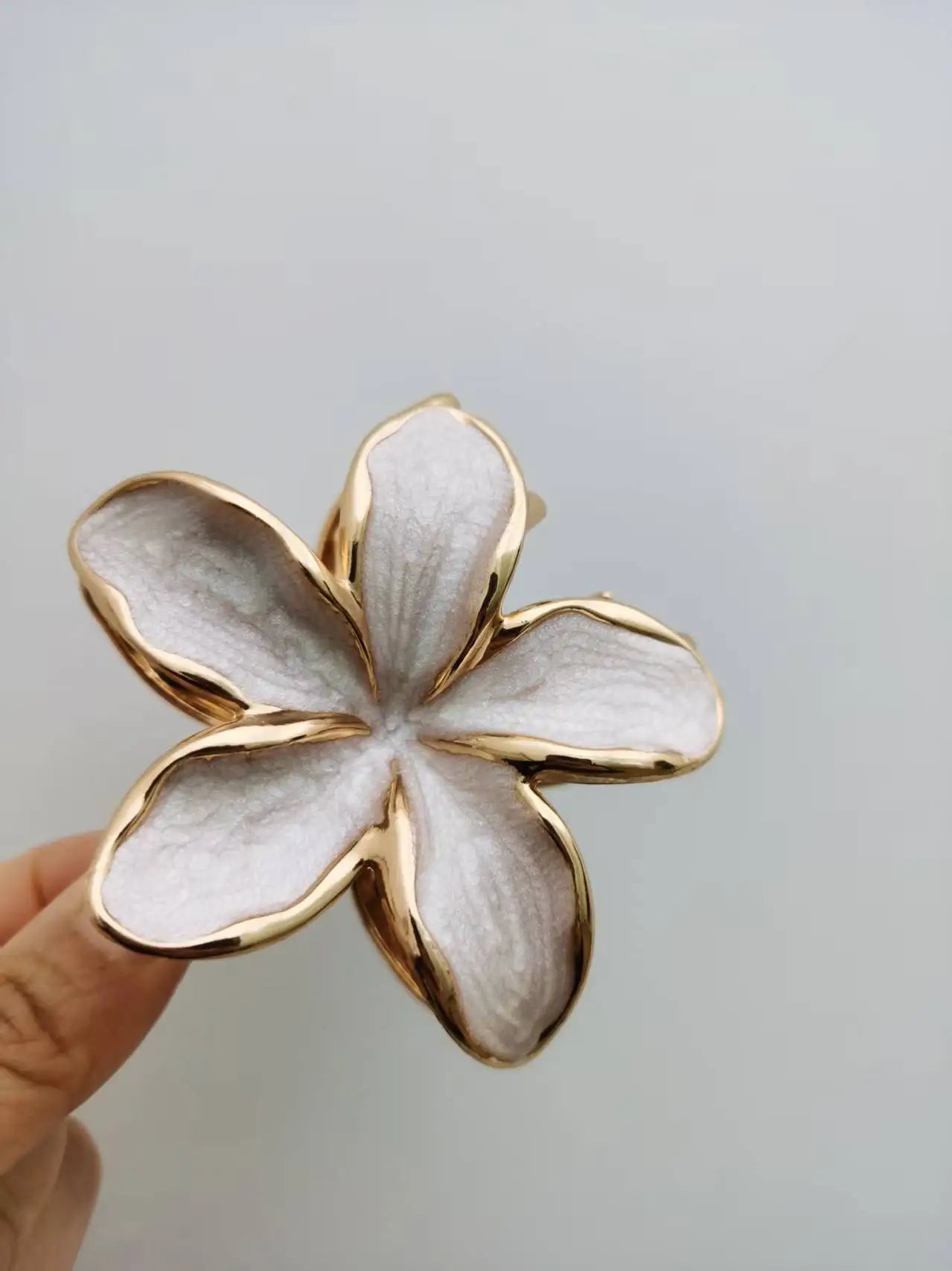 3 Pcs/set Alloy Oil Dropping Lily Flower Hair Clip 8cm*1+4cm*2cm Summer Beach Vocation Headwear Cute Hair Accessories for Girl