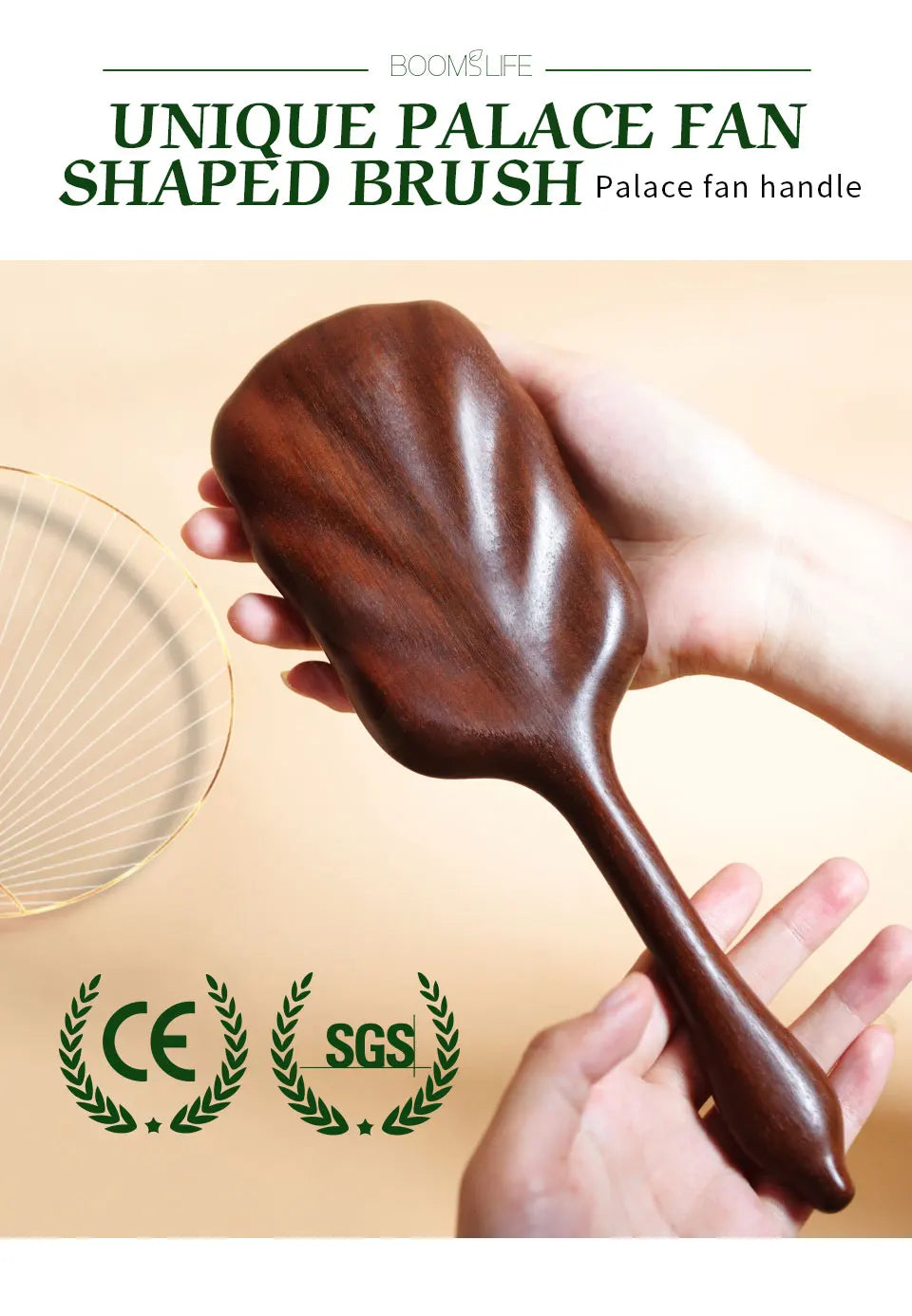 Luxurious Sandalwood Hair Brush Women Custom Wide Teeth Paddle Hairbrush Wooden Comb for Hair Massage Scalp Brush Brosse Cheveux