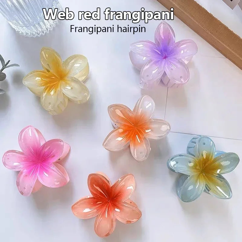 NewFlower Shape Hair Claw Clips for Women Girls Barrette Crab Claw Clip Ponytail Hairpins Bath Beach Headwear Hair Accessories