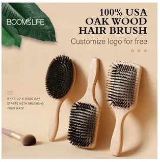 Luxurious Sandalwood Hair Brush Women Custom Wide Teeth Paddle Hairbrush Wooden Comb for Hair Massage Scalp Brush Brosse Cheveux