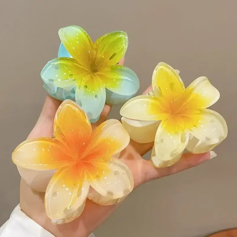 NewFlower Shape Hair Claw Clips for Women Girls Barrette Crab Claw Clip Ponytail Hairpins Bath Beach Headwear Hair Accessories