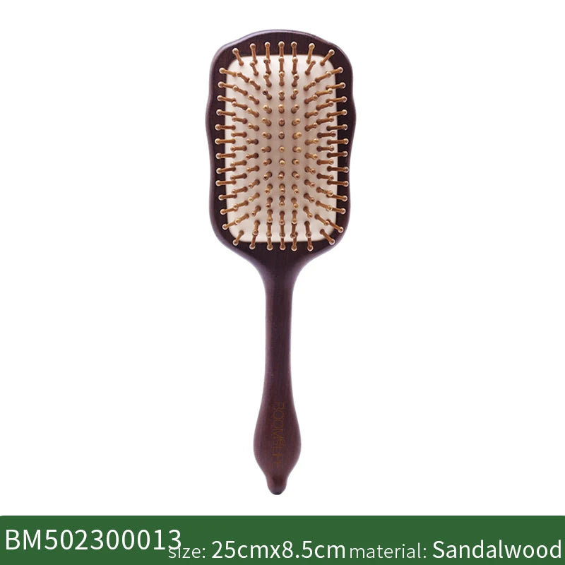 Luxurious Sandalwood Hair Brush Women Custom Wide Teeth Paddle Hairbrush Wooden Comb for Hair Massage Scalp Brush Brosse Cheveux