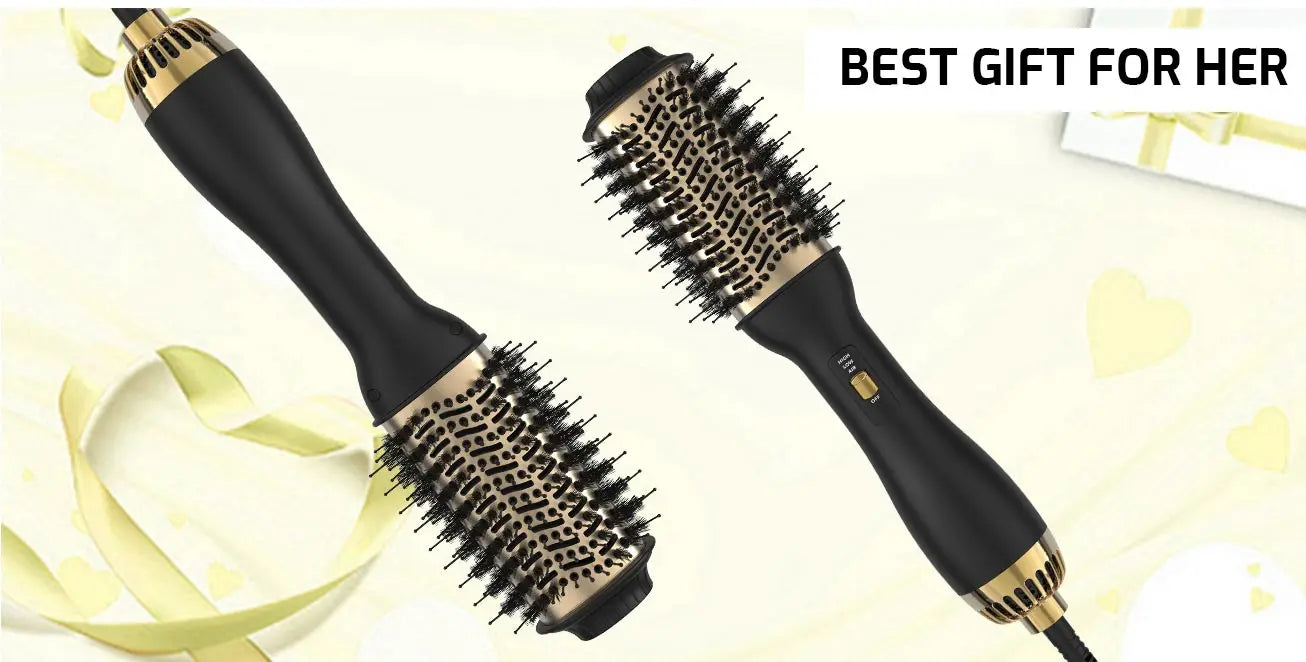 LISAPRO One-Step Hot Air Brush&Volumizer PLUS 2.0 Hair Dryer and Hair Styler New Black Golden Hair Curler Brush
