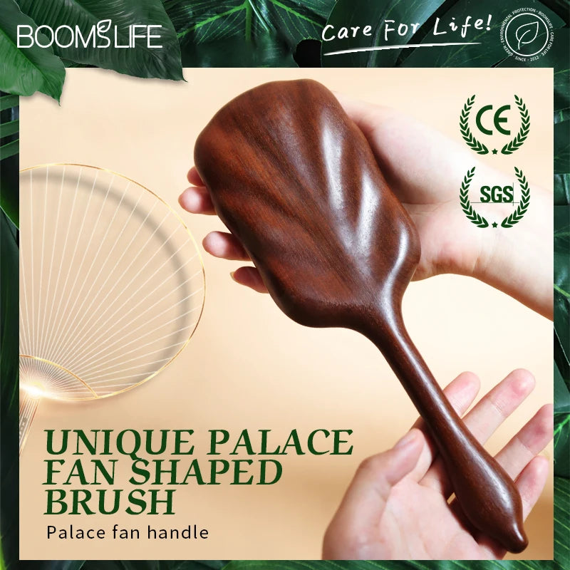 Luxurious Sandalwood Hair Brush Women Custom Wide Teeth Paddle Hairbrush Wooden Comb for Hair Massage Scalp Brush Brosse Cheveux