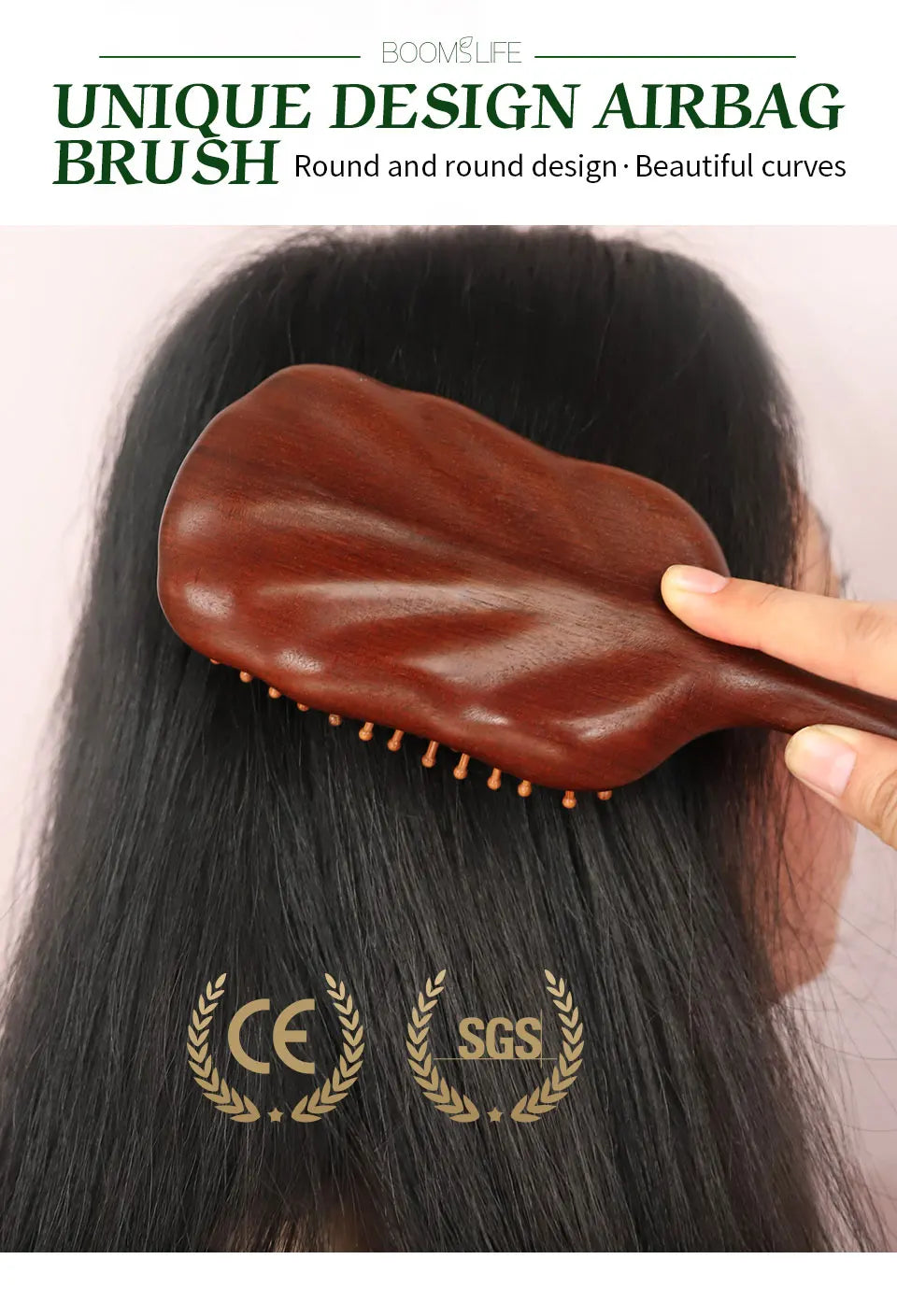 Luxurious Sandalwood Hair Brush Women Custom Wide Teeth Paddle Hairbrush Wooden Comb for Hair Massage Scalp Brush Brosse Cheveux