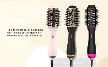LISAPRO One-Step Hot Air Brush&Volumizer PLUS 2.0 Hair Dryer and Hair Styler New Black Golden Hair Curler Brush