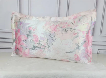 1pc 100% nature mulberry Silk 19 mome charmeuse silk printed pillowcases pillow cases Envelope Closure standard queen king LS005