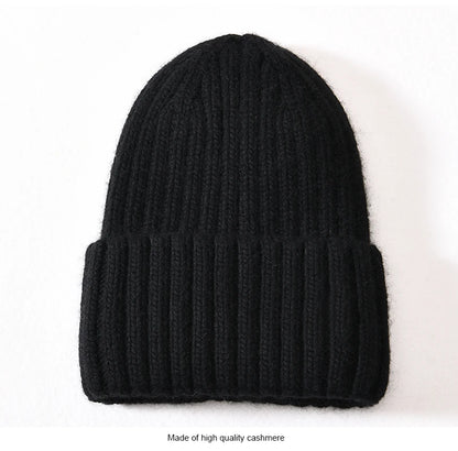Winter Silk Satin Lined Beanie Hats Women Men Unisex Thick Chunky Cap Striped Warm Soft High Quality Cashmere Knitted Beanie Hat