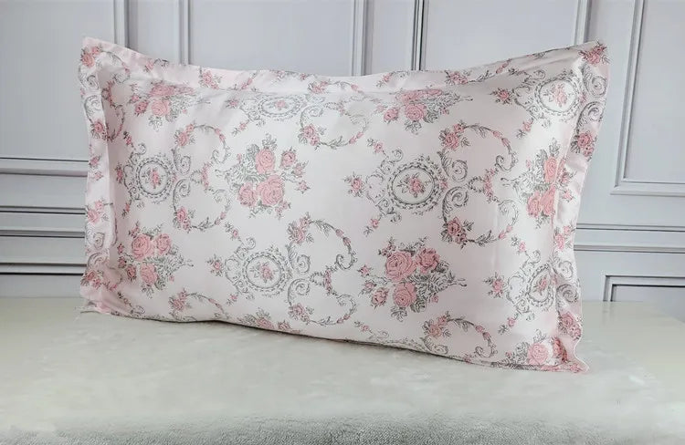1pc 100% nature mulberry Silk 19 mome charmeuse silk printed pillowcases pillow cases Envelope Closure standard queen king LS005