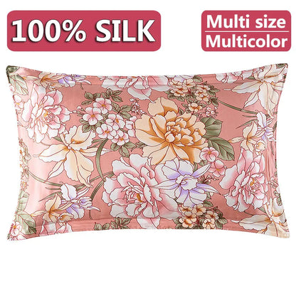 1pc 100% nature mulberry Silk 19 mome charmeuse silk printed pillowcases pillow cases Envelope Closure standard queen king LS005