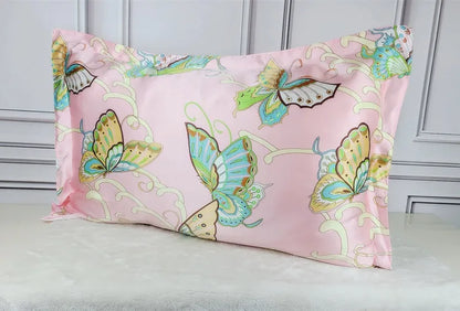 1pc 100% nature mulberry Silk 19 mome charmeuse silk printed pillowcases pillow cases Envelope Closure standard queen king LS005