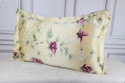 1pc 100% nature mulberry Silk 19 mome charmeuse silk printed pillowcases pillow cases Envelope Closure standard queen king LS005