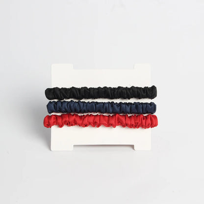 SuyaDream 3pcs/Lot Woman Silk Elastic Hair Loops 19mm 100%Mulberry Silk 1CM Width Silky Hairbands Healthy Smoother Hair Tie