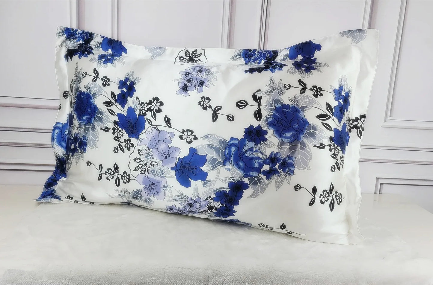 1pc 100% nature mulberry Silk 19 mome charmeuse silk printed pillowcases pillow cases Envelope Closure standard queen king LS005