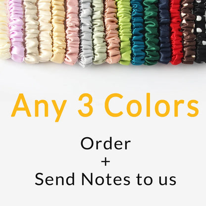SuyaDream 3pcs/Lot Woman Silk Elastic Hair Loops 19mm 100%Mulberry Silk 1CM Width Silky Hairbands Healthy Smoother Hair Tie
