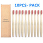 10PCS Biodegradable Bamboo Toothbrush Teeth Colorful Bristle Natural Bamboo Tooth brush Dental Eco Bambou Toothbrushes