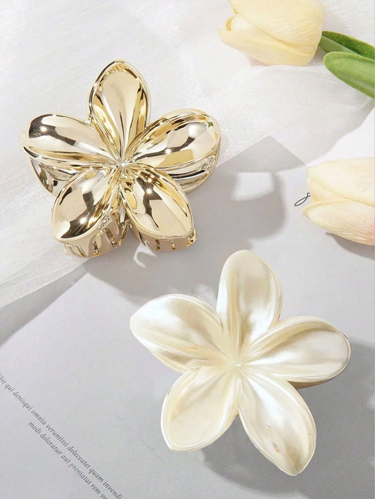 1/2 Pcs Fashion Simple Shiny Egg Flower Hair Claws For Women Girls Party Hair Accessories