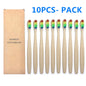 10PCS Biodegradable Bamboo Toothbrush Teeth Colorful Bristle Natural Bamboo Tooth brush Dental Eco Bambou Toothbrushes