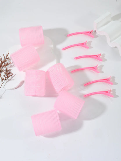 12pcs/set air bar curling iron tube self-adhesive magic roll and bangs hair clip curling styling tool  Special for real hair wig