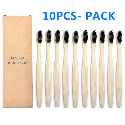 10PCS Biodegradable Bamboo Toothbrush Teeth Colorful Bristle Natural Bamboo Tooth brush Dental Eco Bambou Toothbrushes