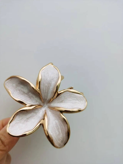3 Pcs/set Alloy Oil Dropping Lily Flower Hair Clip 8cm*1+4cm*2cm Summer Beach Vocation Headwear Cute Hair Accessories for Girl