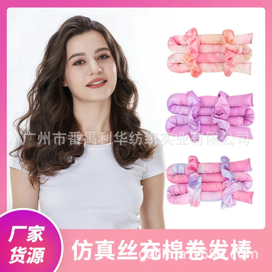 Silklike Pearl Cotton Noheat Curling Iron Set Hair Styling Tools Heatless Curlers for Easy Hair Curly Transformation