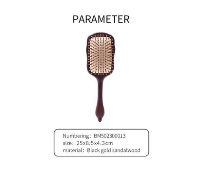 Luxurious Sandalwood Hair Brush Women Custom Wide Teeth Paddle Hairbrush Wooden Comb for Hair Massage Scalp Brush Brosse Cheveux