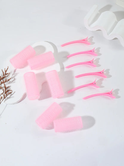 12pcs/set air bar curling iron tube self-adhesive magic roll and bangs hair clip curling styling tool  Special for real hair wig