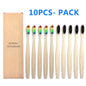 10PCS Biodegradable Bamboo Toothbrush Teeth Colorful Bristle Natural Bamboo Tooth brush Dental Eco Bambou Toothbrushes