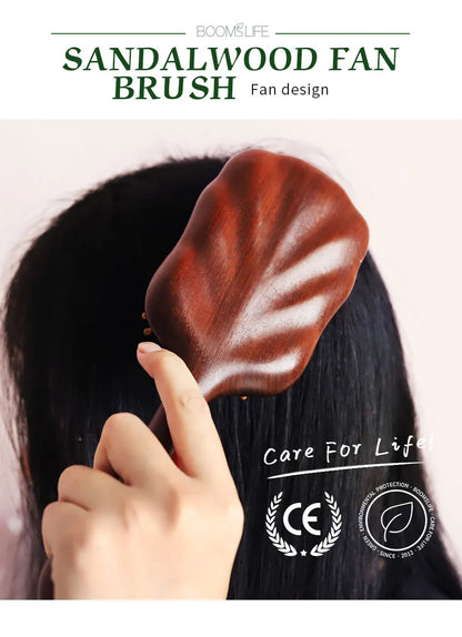 Luxurious Sandalwood Hair Brush Women Custom Wide Teeth Paddle Hairbrush Wooden Comb for Hair Massage Scalp Brush Brosse Cheveux