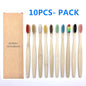 10PCS Biodegradable Bamboo Toothbrush Teeth Colorful Bristle Natural Bamboo Tooth brush Dental Eco Bambou Toothbrushes